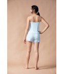 MH03 - Lace Trim Spagetti Top And Shorts Lounge Set - 95% Liva Siro Modal 5% Spandex