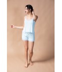 MH03 - Lace Trim Spagetti Top And Shorts Lounge Set - 95% Liva Siro Modal 5% Spandex