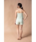 MH03 - Lace Trim Spagetti Top And Shorts Lounge Set - 95% Liva Siro Modal 5% Spandex