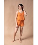 MH03 - Lace Trim Spagetti Top And Shorts Lounge Set - 95% Liva Siro Modal 5% Spandex