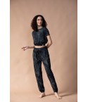 MH04 - Bottle Neck Top And Relaxed Pant Set - 60% BCI Cotton 40% Polyester