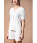 MH05 -  Relaxed V Neck Top And shorts - 97% Polyester 3% Spandex