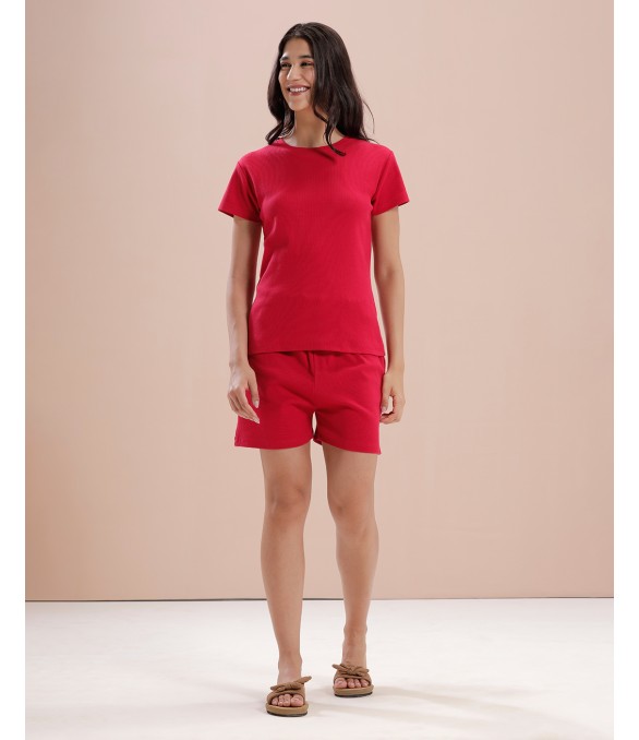 MH059 - SHORTS SET : COLOUR-  CHRISTMAS RED