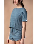 MH06 - Drop Shoulder Crop Top & Shorts - LIVA - 48% Cotton 48% Modal 4% Spandex