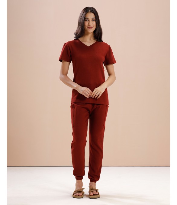MH070 - HAUTE RED LOUNGEWEAR SET
