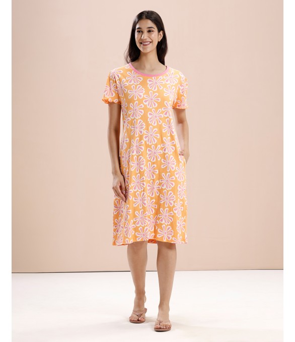 MH076 - SHORT NIGHT DRESS: COLOUR TANGELO