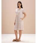 MH078- CREAM PUFF AOP A- LINE LOUNGE DRESS