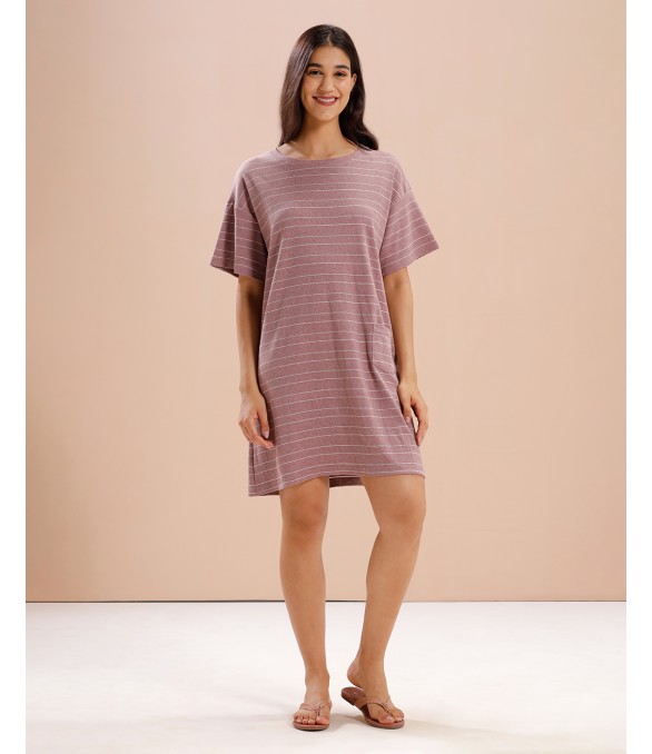 MH081 -  RELAXED LONG TEE - ROSE ELAGENCE