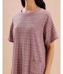 MH081 -  RELAXED LONG TEE - ROSE ELAGENCE