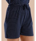 MH082 NAVY WHITE SHORTS SET
