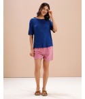 MH083  RELAXED SHORTS SET - SNORKEL BLUE/ FIJI FLOWER