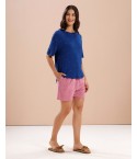 MH083  RELAXED SHORTS SET - SNORKEL BLUE/ FIJI FLOWER