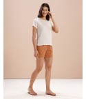 MH084  SHORTS SET- PEARL/SPICY ORANGE AOP