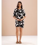 MH087- LOUNGEFORM SHORTS SET - COLOUR: BLACK & WHITE
