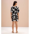 MH087- LOUNGEFORM SHORTS SET - COLOUR: BLACK & WHITE