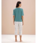 MH089- BRIGHT AQUA & WHITE CROPPED  SET