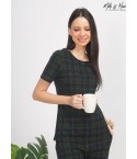 MH09 - GREEN CHECKERED LOUNGE WEAR SET