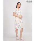 MH18 - MULTICOLOUR SPRAY BRUSH V-NECK MIDI DRESS