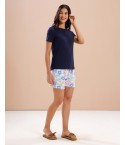 MH61-  NAVY FLORAL AOP SHORTS SET