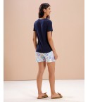 MH61-  NAVY FLORAL AOP SHORTS SET