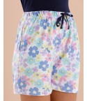 MH61-  NAVY FLORAL AOP SHORTS SET